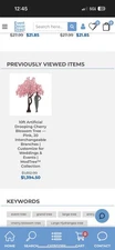 10 Foot Drooping Artificial Cherry Blossom Tree 20 Branches Movable