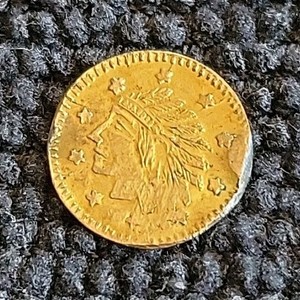 1849 California Gold Coin Indian Head Wreath Bear On The Back Token