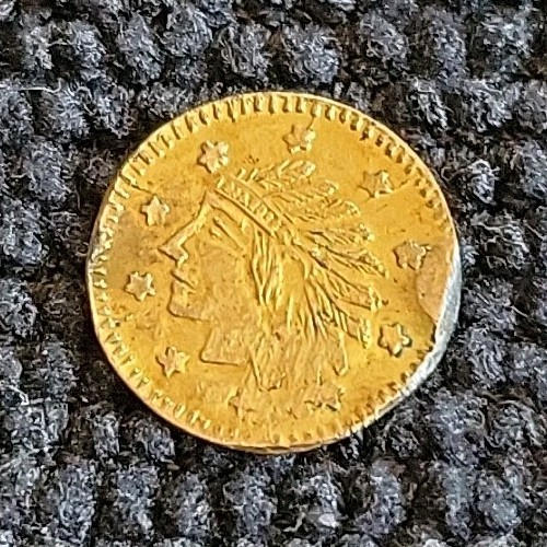 1849 California Gold Coin Indian Head Wreath Bear On The Back Token