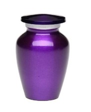 Classic Alloy Cremation Urn - Color Perfection High-gloss Purple 3 Cubic Inches