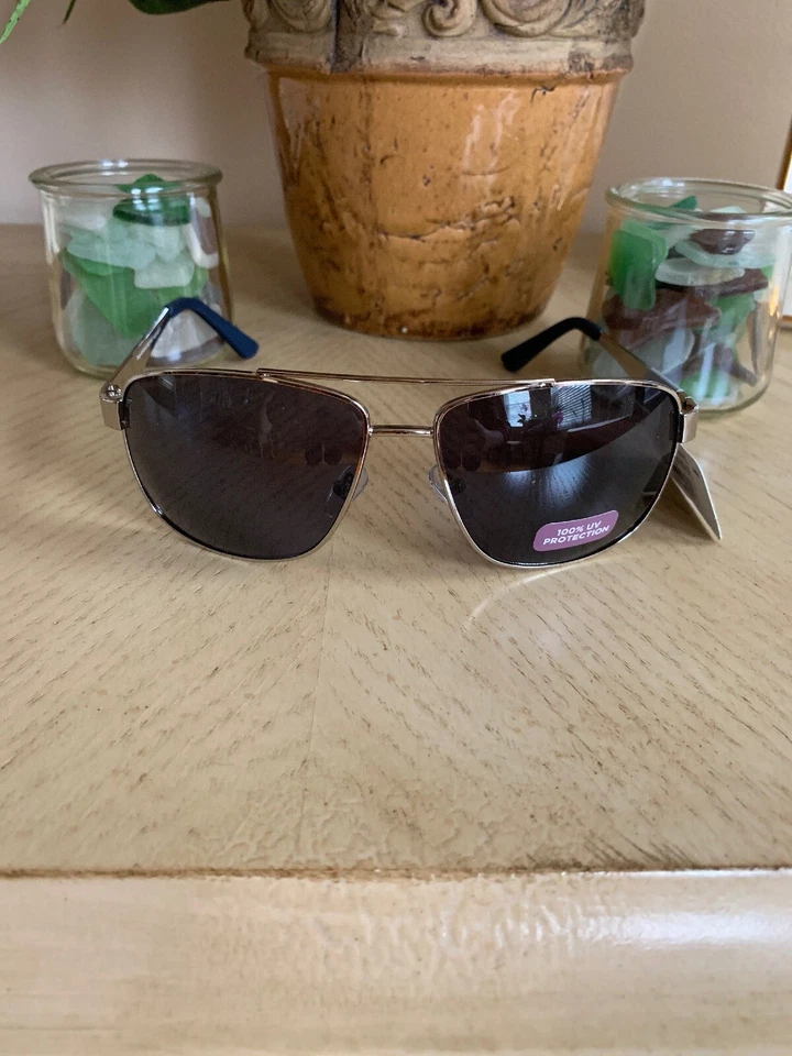 New Men’s Pilot Aviator Fashion Sunglasses Shades Retro Wrap Silver  Sports - Image 2 of 4