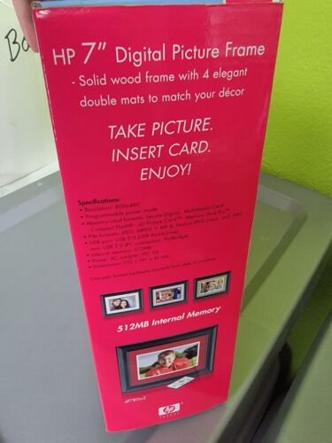 HP 7" NEW Digital Solid Wood Digital Picture Frame Remote df780b2 2GB Memory NEW - Picture 3 of 4
