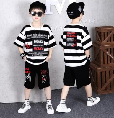 Boys Hip Hop Clothes Trendy Summer Streetwear Street Dans 160-170 sm 5,3-6 f