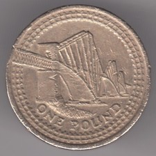 United Kingdom £1 Pound 2004 Nickel-brass Coin - Forth Bridge Scotland