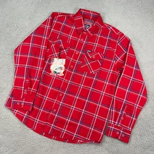 Dixxon Shirt Mens XL Red Blue Plaid Button Up The Rebellion Flannel NEW