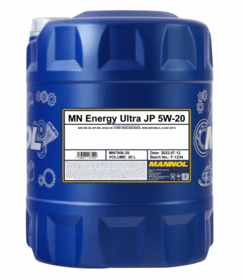 20 litri olio motore MANNOL Energy Ultra JP 5W-20 olio motore API SN ILSAC GF-5 ACEA C5