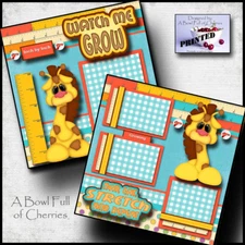 WATCH ME GROW 2 premade scrapbook pages paper printed layout 4 album BABY cherry