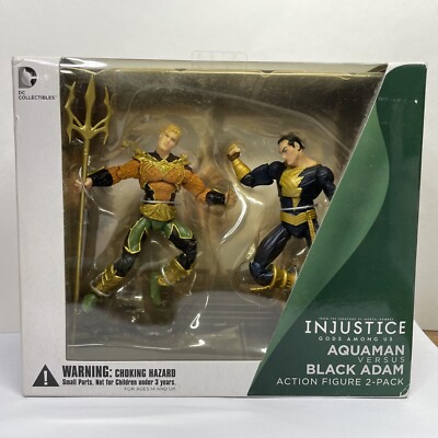 Injustice Gods Among Us Aquaman vs Black Adam Action Figures DAMAGED PACKAGE