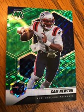 2021 Panini Mosiac Football Green Prizm Cam Newton Patriots 135