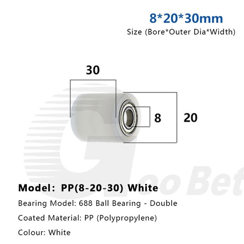 Plastic Roller Two Bearing Coated POM / PP Guiding Wheel Flat Belt Idler Various - Picture 26 of 100