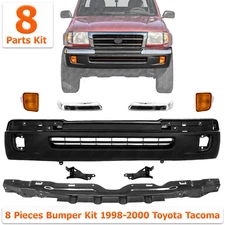 Front Bumper Cover Kit + Brackets + Signal Lights For 1998-2000 Toyota Tacoma