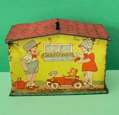 Ancienne Tirelire Mécanique En Tôle Lithographiée - Fabriqué En Allemagne
