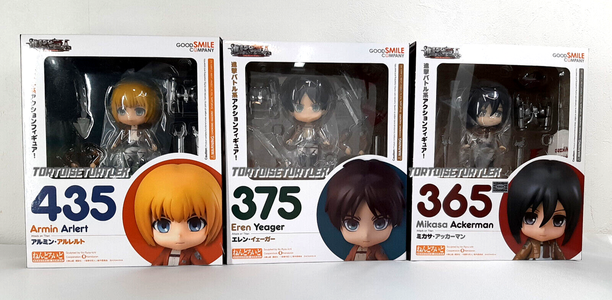 Nendoroid Attack On Titan Eren Mikasa Armin 3pcs Set Action Figure 
