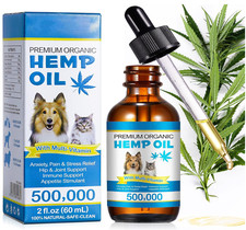 Hemp Oil for Dogs Cats Anxiety, Pain,Stress Calming Drops 100 Organic 60ML