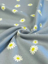 Baumwollstoff Waffeljersey Waffelstrick Margeriten