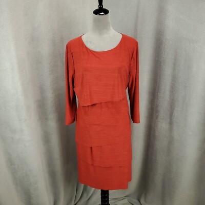 Tahari Arthur S Levine Dress Womens 16 Layered Shift Heathered