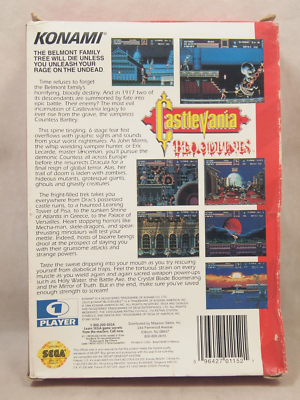 Castlevania Bloodlines (SEGA Genesis) Authentic BOX ONLY | eBay
