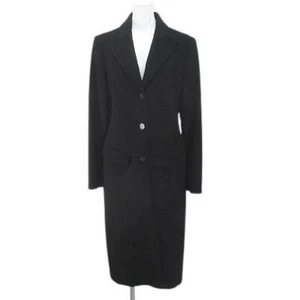 Gucci Authentique Manteau Long Chester 42 Noir Bouton Laine Cachemire Mélangé Doublure