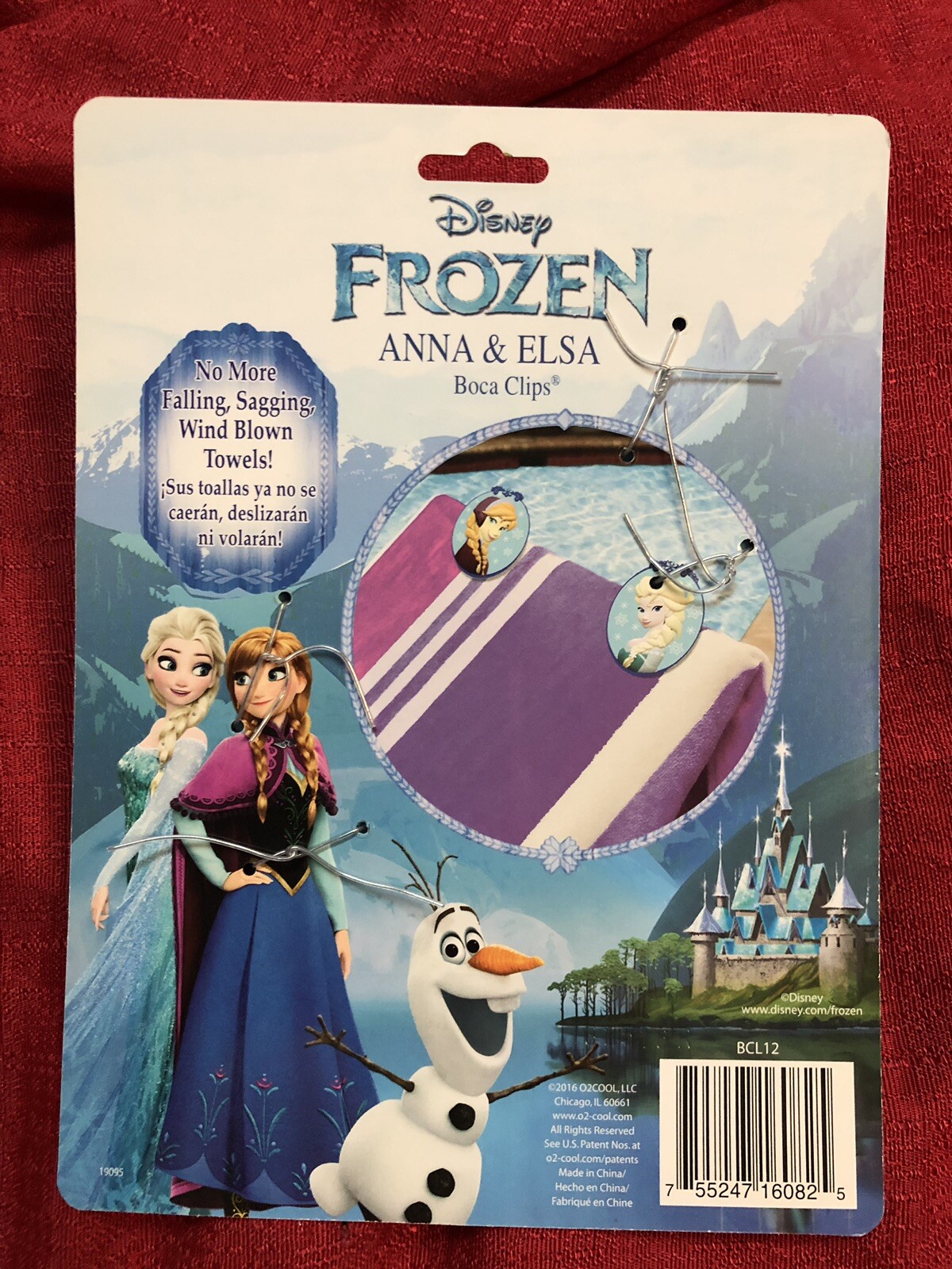 Disney Frozen Boca Clips by O2COOL Pool Beach Towel Holder Clips - ELSA & ANNA