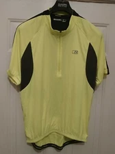 NISHIKI MEN'S BLACK & NEON GREEN POLYESTER SHORT SLV CYCLING JERSEY SIZE XL NWOT