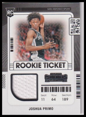 2021-22 Panini Contenders #RTS-JPR Joshua Primo Rookie Ticket Swatches Rookie RC