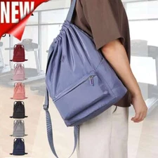 Gym Drawstring Backpack Water Resistant String Nylon Shoulder Travel Sports Bag