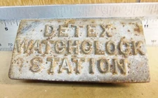 Vintage Detex Watchclock Station Box with Key & Chain