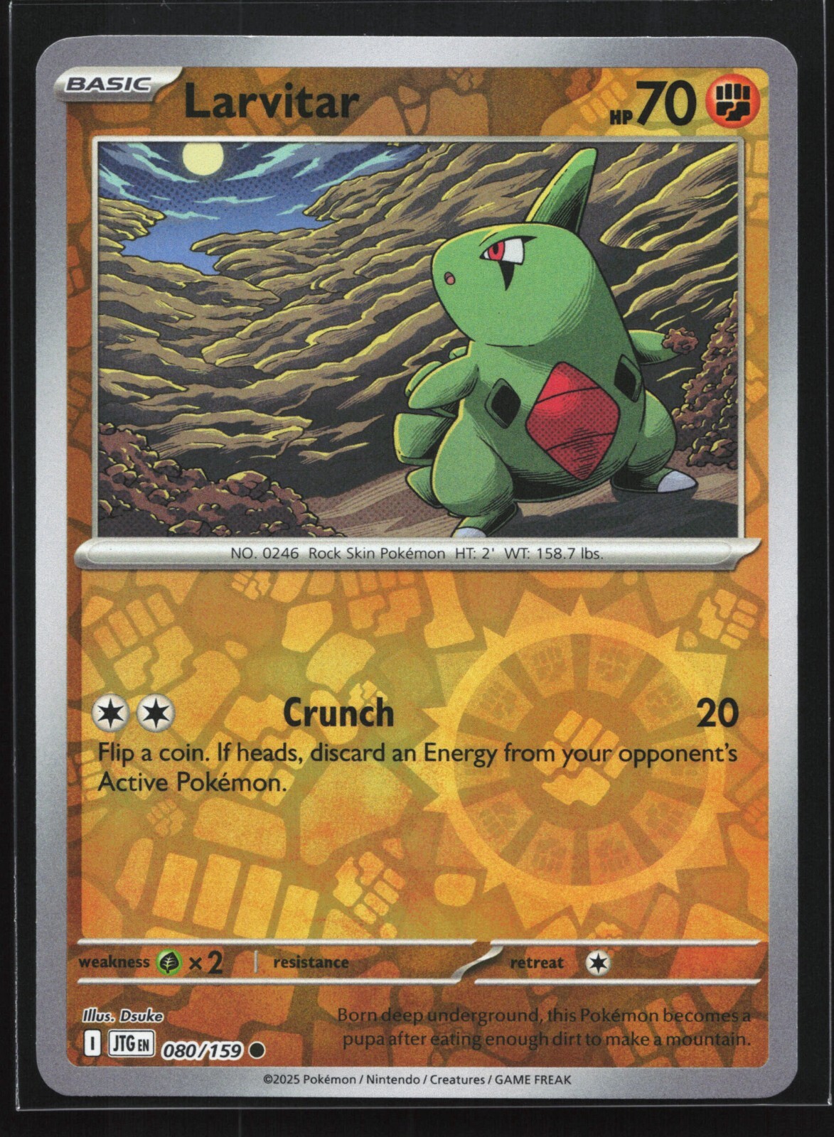 Pokemon Larvitar 080/159 Journey Together Reverse Holo NM