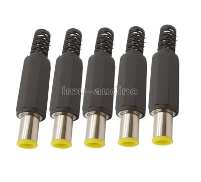 5Pcs 6.5 x 4.4mm DC Power Male Plug Connector Charger DIY Repair Adapter