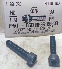 M6-1.00X30MM SOCKET HEAD CAP SCREWS GRADE 12.9 STEEL BLACK (25)