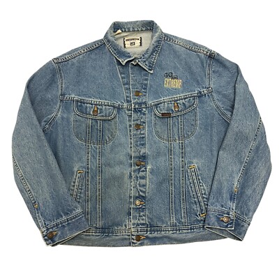 Lee Denim Trucker Jacke Blau Herren XL Vintage Made in USA 100% Baumwolle