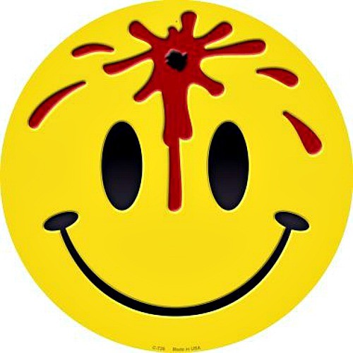 Bullet Hole Smiley Face 12" Round Metal Sign Fun Emoji Novelty Home