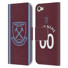 CUSTOMIZED WEST HAM UNITED FC 2020/21 KIT LEATHER BOOK CASE FOR APPLE iPOD TOUCH