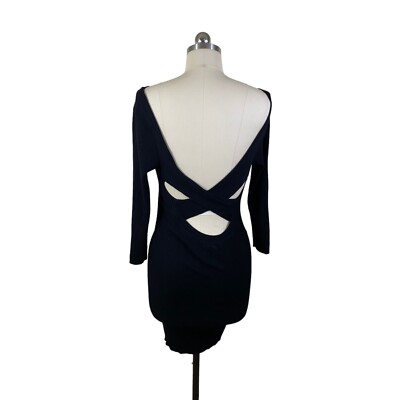 strapless open back dress Windsor Noelle Beaded Open Back Bodycon Mini Dress in Black | Size: Xs main image 0