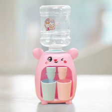 Mini Children Dual Water Dispenser Toy with Cute Pink Blue Cold/Warm Water Juice