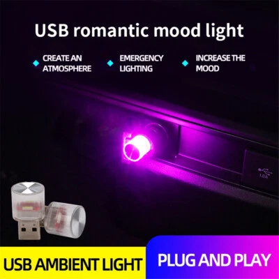 Mini USB LED Auto Luce Ambiente Interno Atmosfera Lampada Decorativa Interno