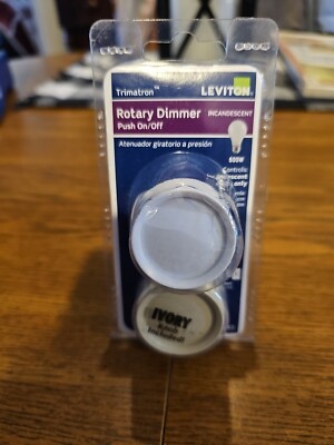 Leviton 6683-IW 3-Way Push On/Off Dimmer 600W Incandescent Ivory/White