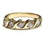 14k yellow gold 1.25ct S Bar round diamond anniversary wedding band ring 6.1g — photo 1