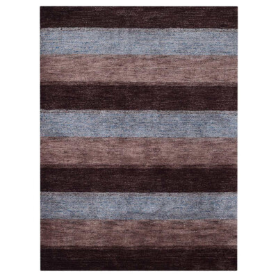 Hand Knotted Loom Silk Area 6'x9' Rug Solid Brown Beige BBH Homes BBLS0206