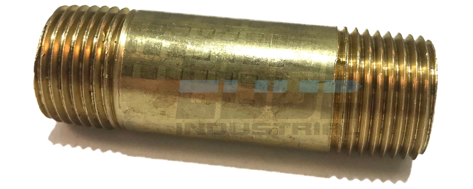 BRASS NIPPLE 3/8" X 3/8", 2" LENGTH, MALE NPT MNPT FUEL/AIR/WOG
