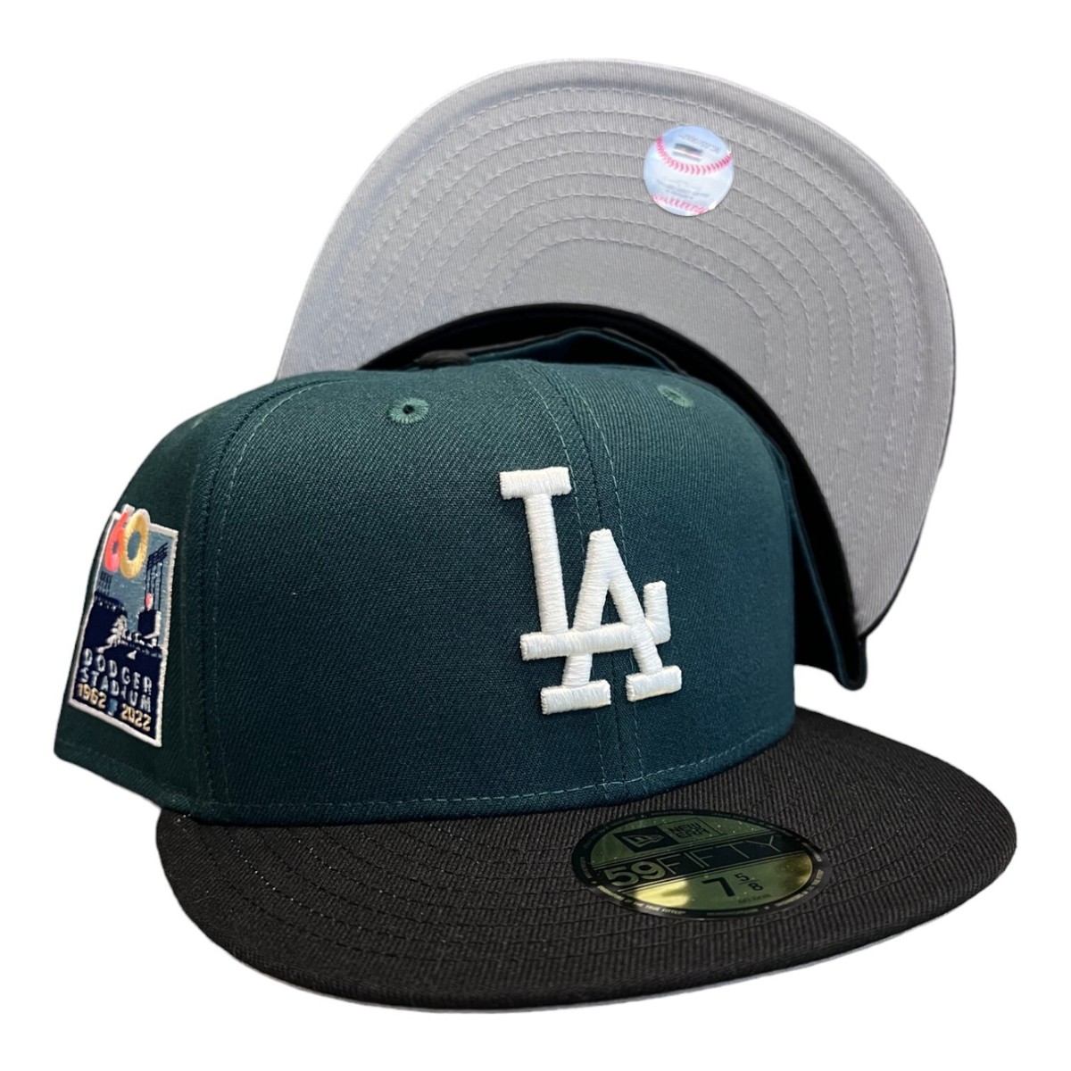 New Era Los Angeles Dodgers 59FIFTY Hat Cap Green 60 Year New Era Los Angeles Dodgers 59FIFTY Hat Cap Green 60 Year