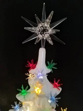 Lg Moravian Sputnik 3D Clear Star Topper for Ceramic Christmas Tree lights bulbs