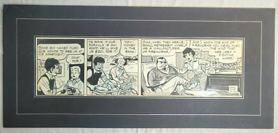 Fred Fox Original Comic Strip Art - 1956 - Matted