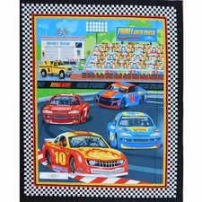 Patchwork Quilting Sewing Fabric Start your Engine Panel 91x110cm Material