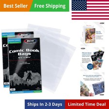 Resealable Current/Modern Comic Bags - 200 ct Acid-Free Modern Comic Bags f...