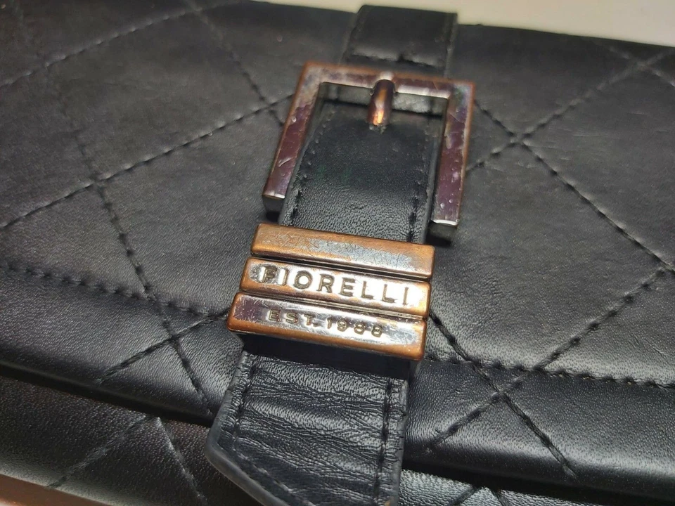 Fiorelli Black faux leather Bifold Wallet Purse Card Holder with a silver buckle - Image 3 of 4