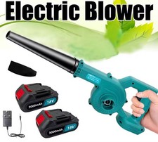 18v Cordless Electric Air Leaf Blower With Two Rechargeable Batteries