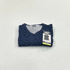 Lands' End Women's Short Sleeve Pintuck Blouse, Navy, Size S