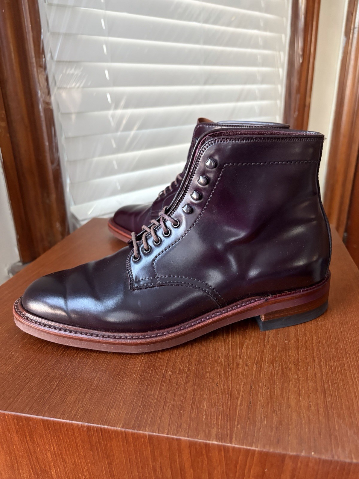 Alden D1854H Color 8 Shell Cordovan Plain Toe Boot