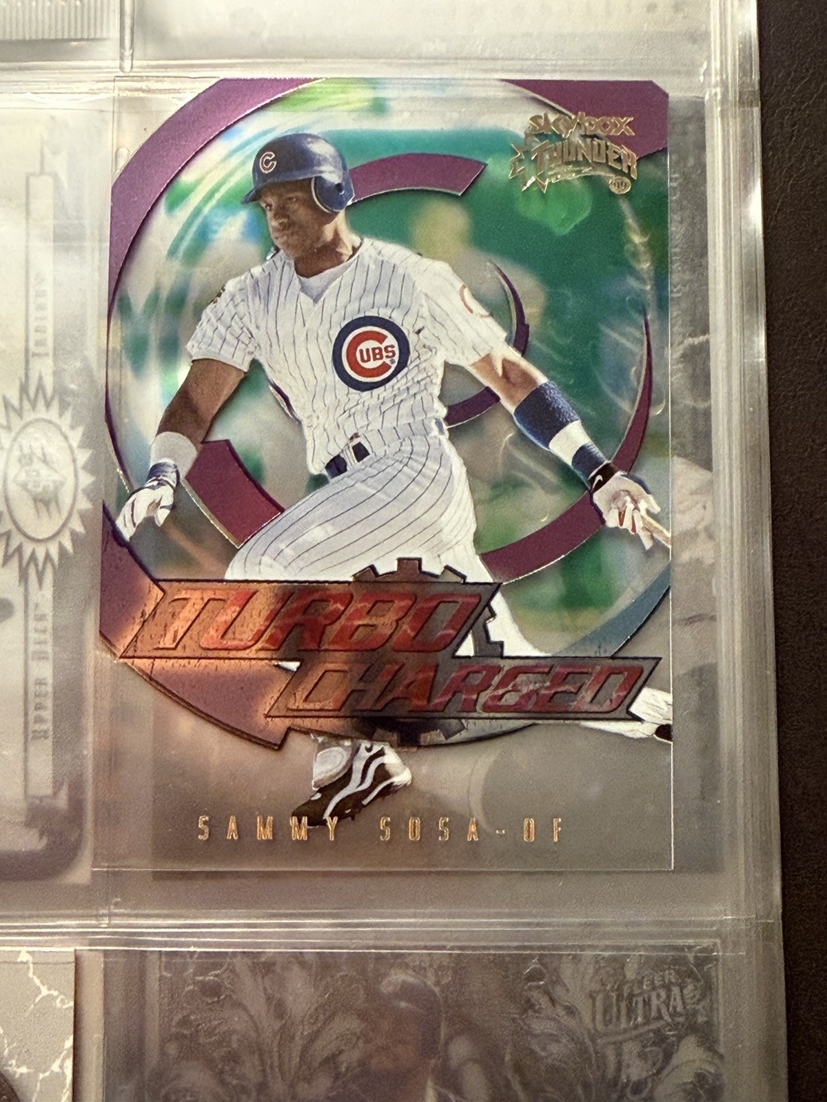 Sammy Sosa 1999 Skybox Thunder Turbo Charged Card # 9